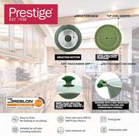 Prestige Essential 10 pcs Cookware Sets | Granite Coated Pots and Pans Set | Non-Stick Induction Compatible Cookware | Black - PR80997