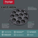Prestige Cast Iron Pre-Seasoned Duel Handle Appam Pan 26 CM | PR48908
