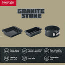 Prestige Granite 3Pcs Bakeware Set (23Cm Sq Cake Tin & 23Cm Loaf Tin / 18Cm Springform Cake Tin) | PR49078