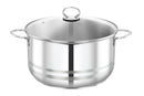 Prestige Stainless Steel Casserole With Glass Lid 26Cm / 7.3L| Induction Compatible Cooking Pot | Silver - PR81144