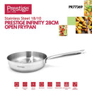 Prestige Infinity Stainless Steel Open Fry Pan 28cm | Induction Compatible Frying Pan | Silver - PR77369