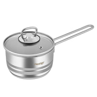 Prestige Infinity Stainless Steel Sauce Pan 1 Litre 14 CM | Non- Stick| Transparent Cover Lid | Induction Compatible- Silver