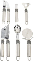 Prestige Progrip Steel Kitchen Utensils Set with Stand | Nonstick Stainless Steel Cooking Utensils Set | Kitchen Accessories | PR55186