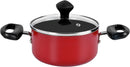 Prestige Value Pack Non-Stick Cookware sets 10Pcs | Non Stick Aluminium Pots and Pans Cooking Set | Soup Pots Set | Frying Pan Set | PR21700 - Red
