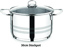 Prestige 6 Pieces Stockpot Set | Stainless Steel Cookware Set | Induction Compatible Cooking Pots Set with glass Lid | 20cm/3L, 26cm/8L, 30cm/14L - PR7006