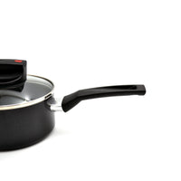 Prestige Safecook Nonstick Saucepan 20 cm | Aluminum Saucepan with Glass Lid | PR22098 - Black