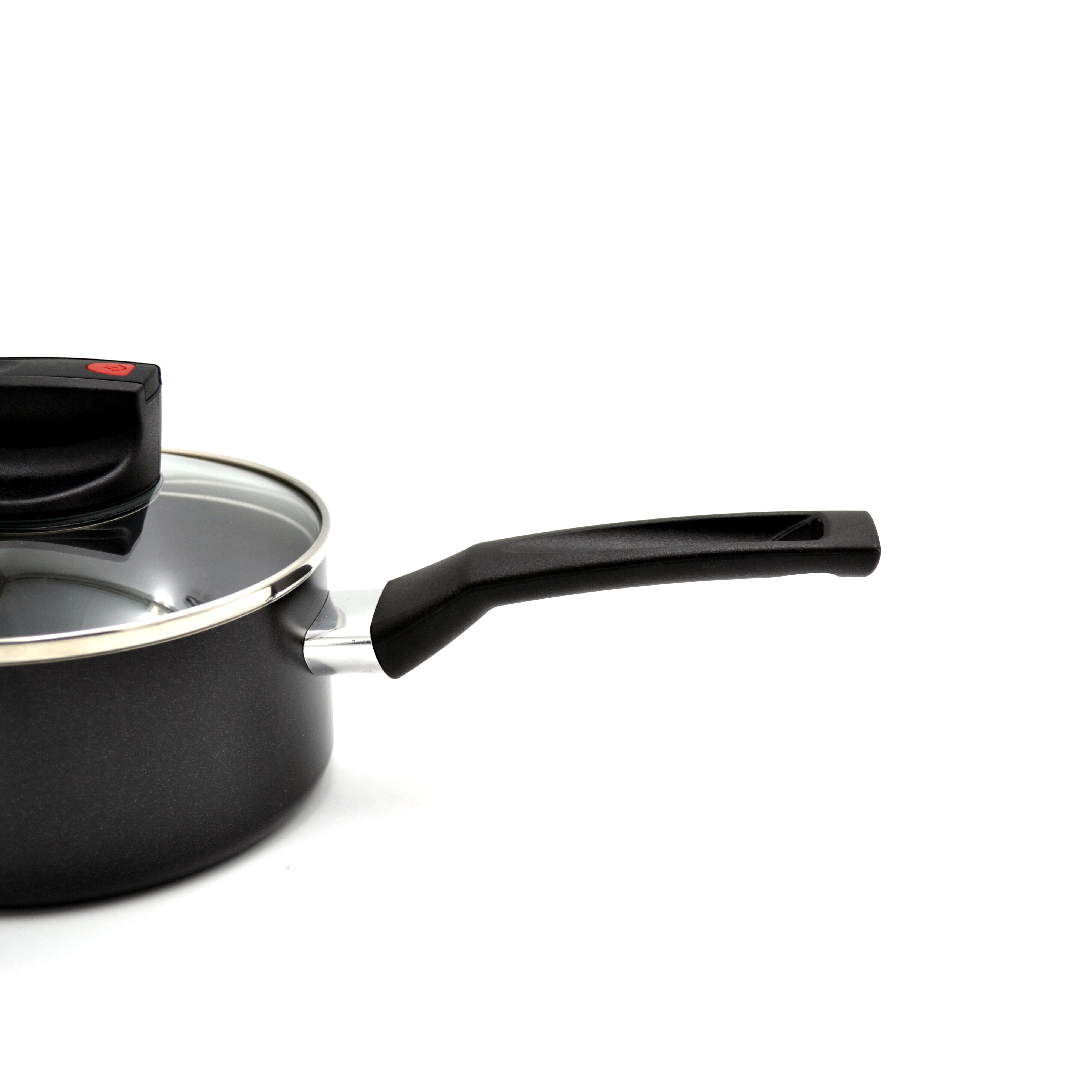 Prestige Safecook Nonstick Saucepan 18 cm | Aluminum Saucepan with Glass Lid | PR22097 - Black