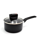 Prestige Safecook Nonstick Saucepan 20 cm | Aluminum Saucepan with Glass Lid | PR22098 - Black
