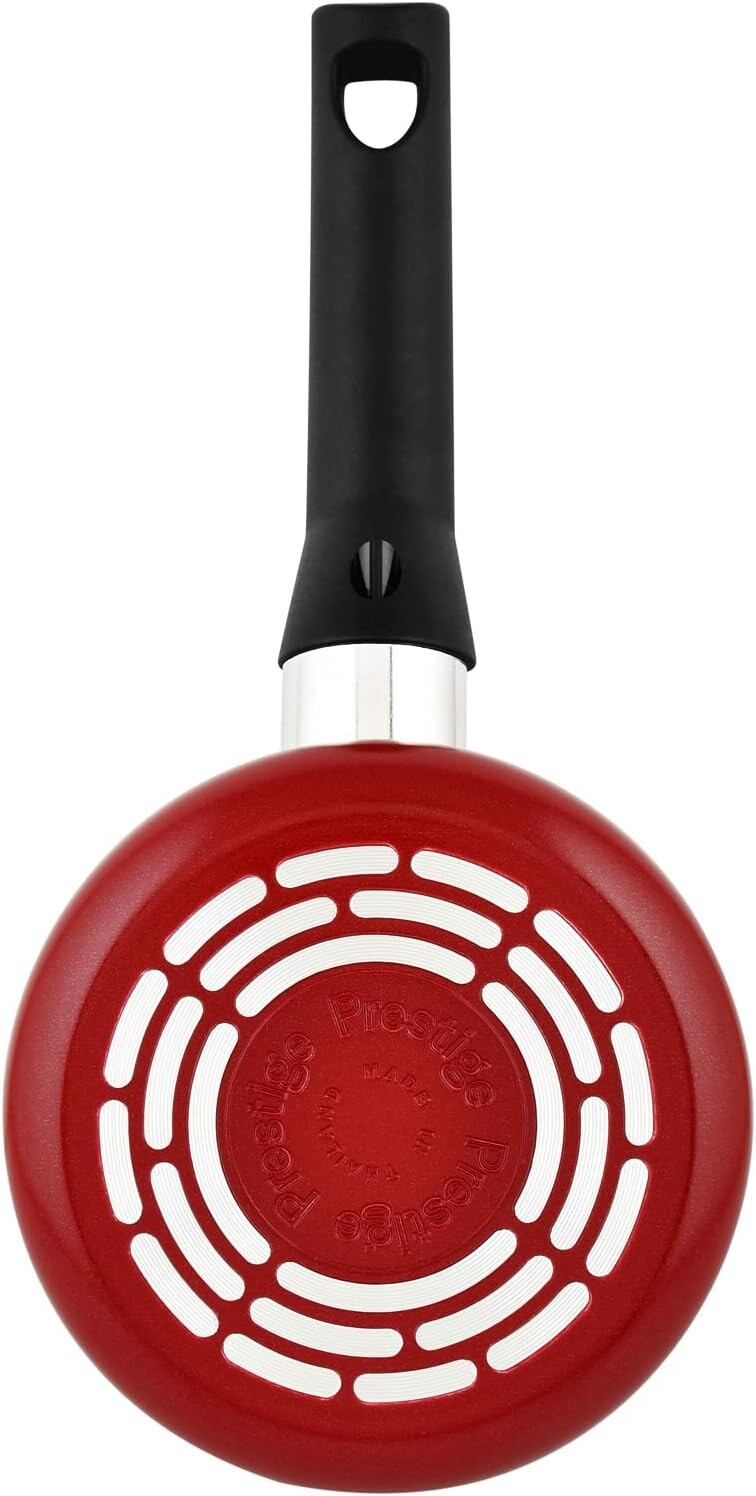 Prestige Classique Non-Stick Sauce Pan 14 cm | 3X Ultra Tough Frying Pan | Red - PR15906