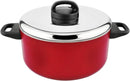 Prestige Classique Non-Stick Casserole 24 cm | 3X Ultra Tough Cooking Pot with Stainless Steel Lid | Red - PR15912