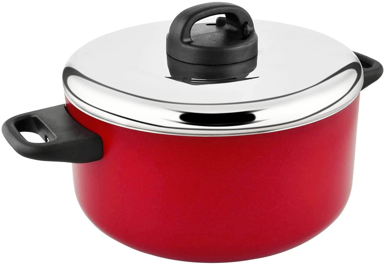 Prestige Classique Non-Stick Casserole 28 cm | 3X Ultra Tough Cooking Pot with Stainless Steel Lid | Red - PR15916