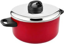 Prestige Classique Non-Stick Casserole 24 cm | 3X Ultra Tough Cooking Pot with Stainless Steel Lid | Red - PR15912