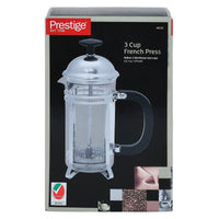 Prestige French Press Coffee Maker 8 Cups 1000ml | Compact Glass French Press with Stainless Steel Filter | PR48179