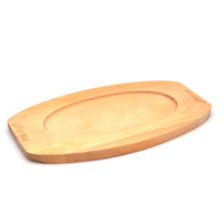 Prestige Pre-Seasoned Cast Iron Sizzler Pan 26cm | Sizzling Steak Plate with Wooden Base | Premium and Durable Cast Iron Griddle | Black - PR50205
