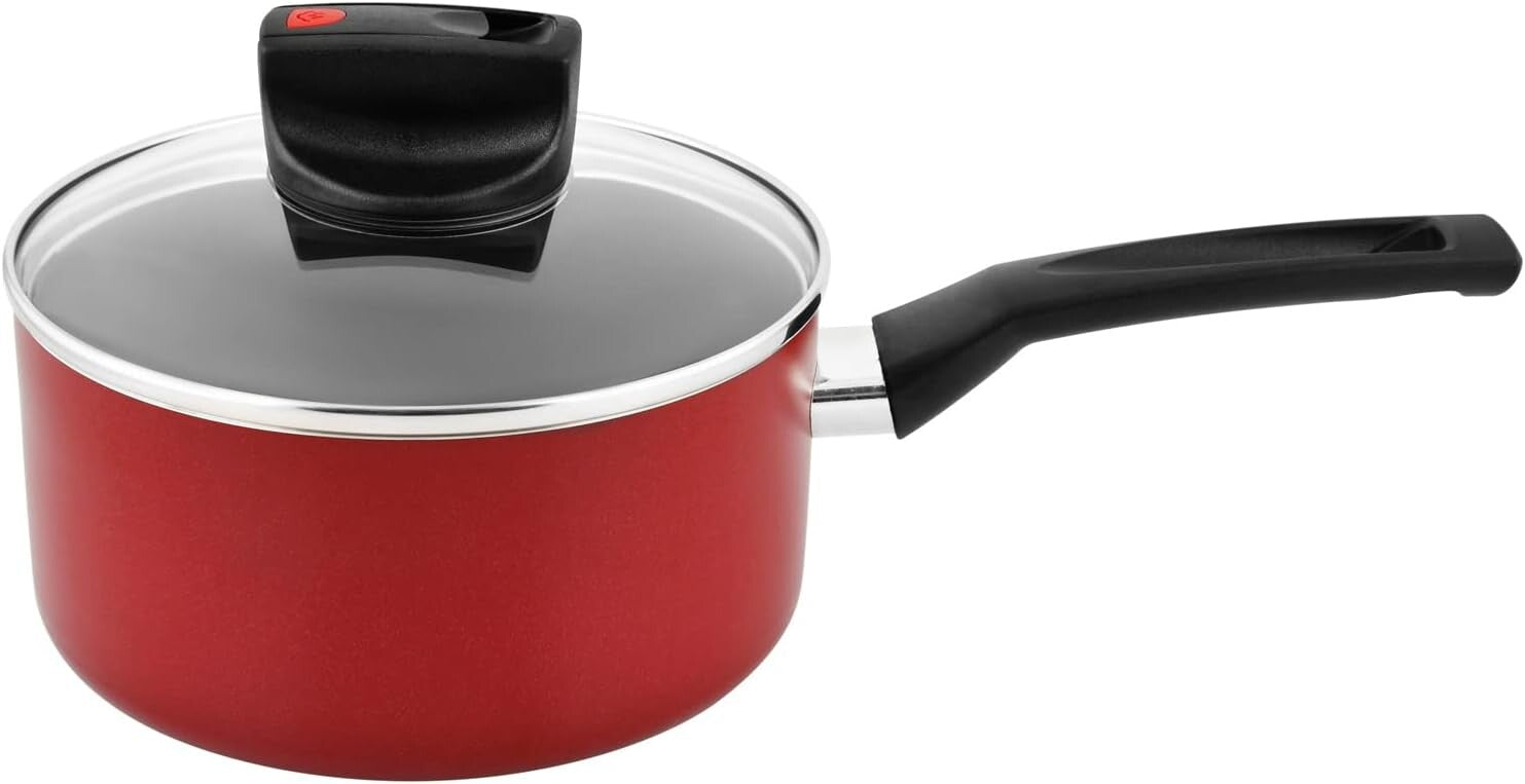 Prestige Classique Non-Stick Sauce with SS Lid Pan 20 cm | 3X Ultra Tough | Frying Pan | Red - PR15909