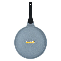 Prestige Cast Aluminium 28 CM Speckled Tawa | Long Lasting Non Stick Coating | Non Slip Bakelite Handle | Aluminium Induction base|Induction Compatible | PR15855 - Grey
