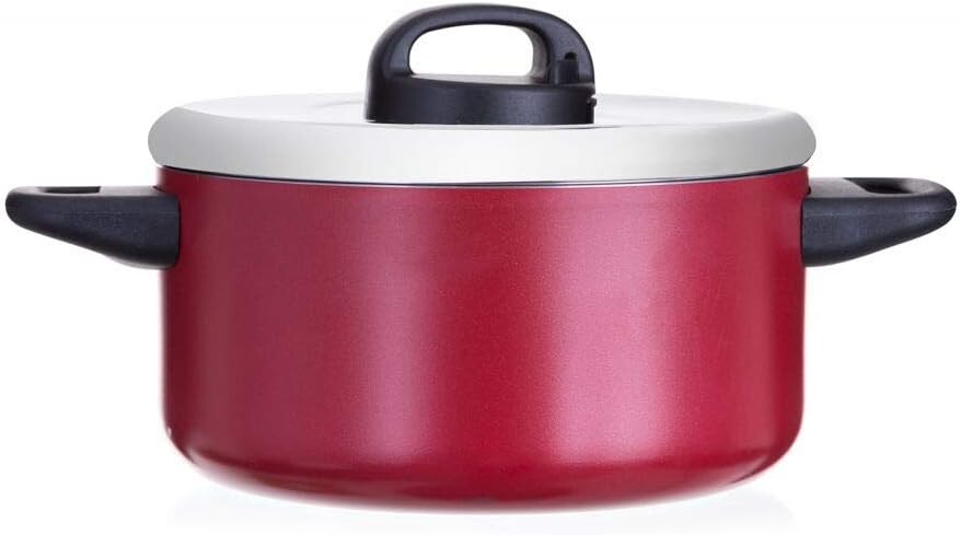 Prestige Prestiga Classique Stockpot 22 cm | 3X Ultra Tough Cooking Pot with Stainless Steel Lid | PR21252 - Red