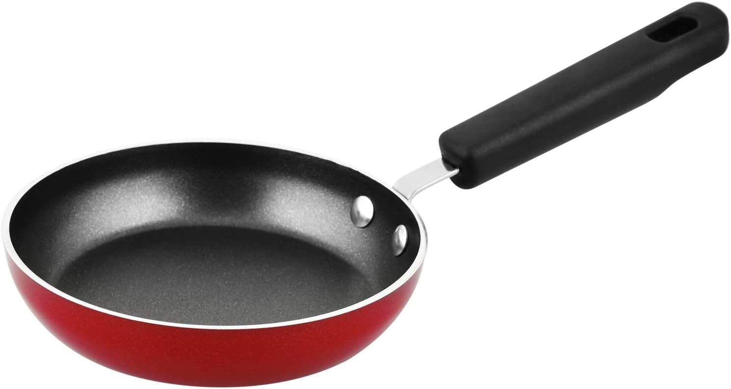 Prestige Non-Stick Mini Fry Pan 12 cm | 3X Ultra Tough Induction Compatible Mini Fry Pan | Red - PR21821