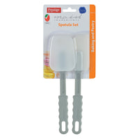 Prestige Silicone 2 pc Spatula Set | Ergonomic Grip | Stain Resistant|Anti-Slip Feature | Grey - PR50175