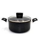 Prestige Safecook Nonstick Casserole 24 cm | Aluminum Cooking Pot with Glass Lid | Induction Compatible Cookware | PR22101 - Black