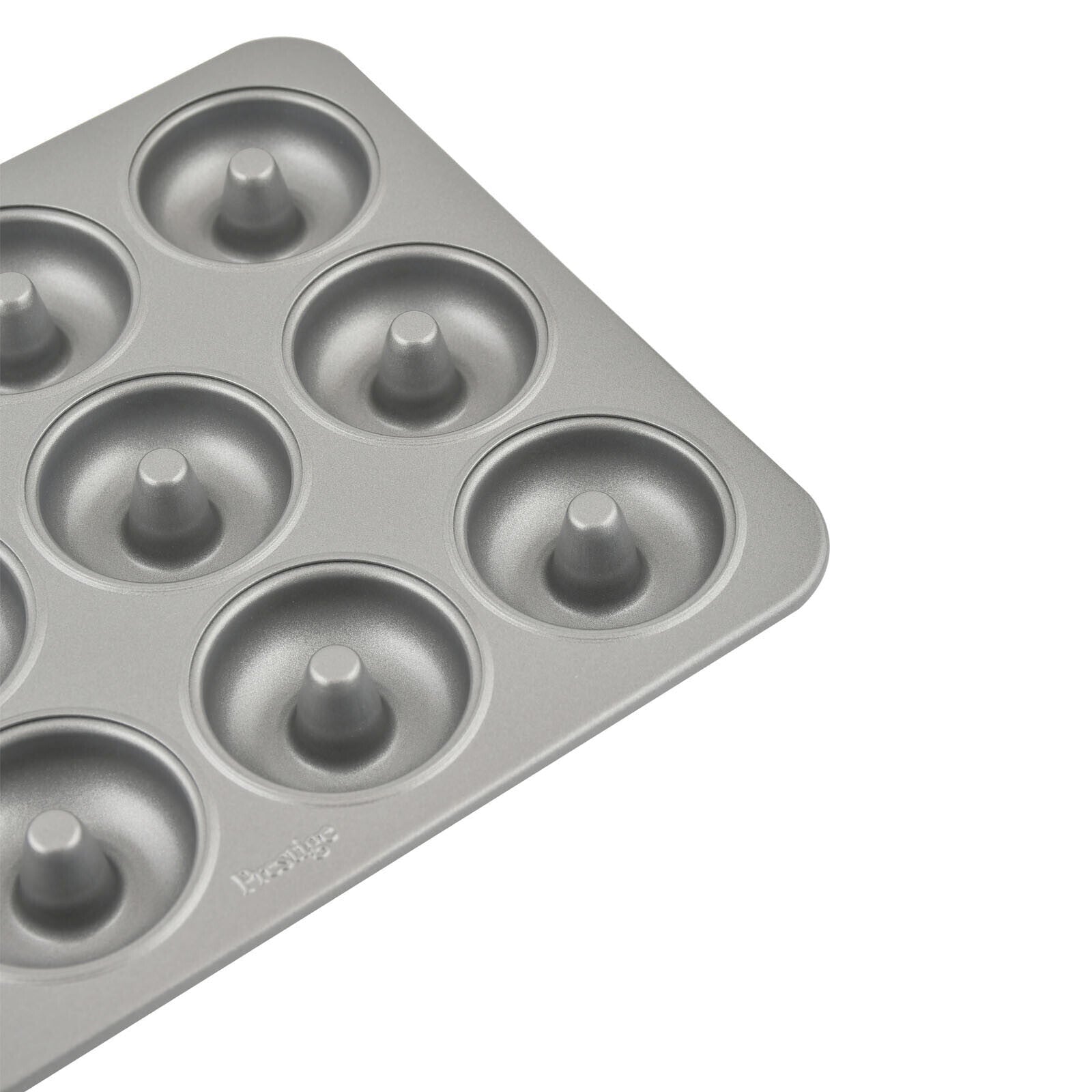 Prestige Mini Donut Pan | Non-Stick Baking Pan with 12 Cup | Donut Baking Tray | Grey - PR218616