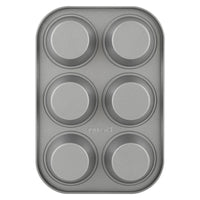 Prestige Non-Stick Carbon Steel 6 Pcs Cup Muffin Pan | Cupcake Baking Pan | Grey - PR28611