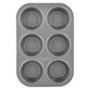 Prestige Non-Stick Carbon Steel 6 Pcs Cup Muffin Pan | Cupcake Baking Pan | Grey - PR28611