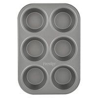 Prestige Non-Stick Carbon Steel 6 Pcs Cup Muffin Pan | Cupcake Baking Pan | Grey - PR28611