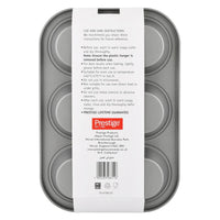 Prestige Non-Stick Carbon Steel 6 Pcs Cup Muffin Pan | Cupcake Baking Pan | Grey - PR28611